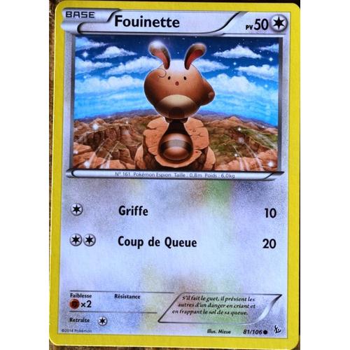 Carte Pokémon 81/106 Fouinette 50 Pv Xy Étincelles Neuf Fr