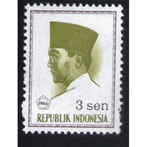 Indonésie 1966 Avec Gomme D'origine Stamp Président Sukarno 3 Sen