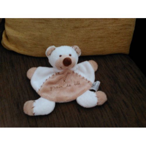 Doudou Plat Ours Marron Grain De Blé