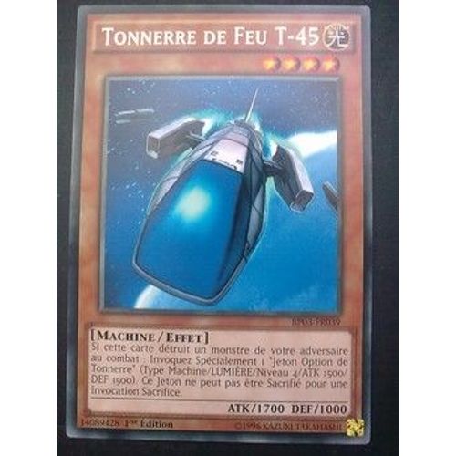 Carte Yu Gi Oh - Tonnerre De Feu T45 - Bp03-Fr039 - Rare