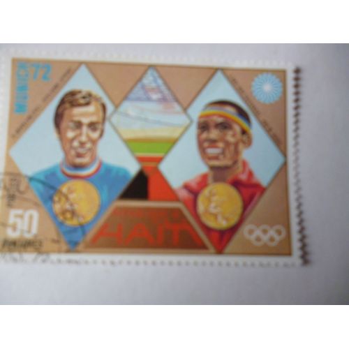 Timbre "Haïti :Jeux Olympiques De Munich  1972 : Cyclisme Et 400 M Haies".