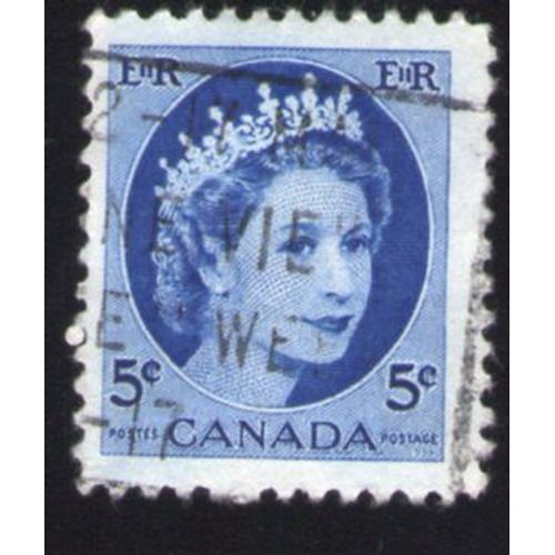 Canada 1954 Oblitéré Used Stamp Queen Reine Eilzabeth Ii 5 Cents