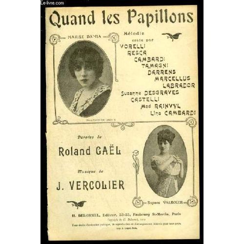 Quand Les Papillons - Melodie Pour Chant Avec Paroles.