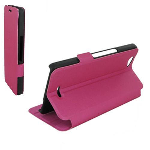 Etui Book Case Fushia Pour Wiko Getaway Avec Support