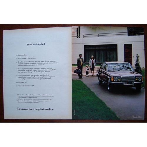 Publicité Papier - Voiture Mercedes 300 D De 1981