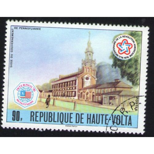 Haute Volta Oblitéré Rond Used Stamp Bâtiments Siège Du Gouvernement De Pensylvanie
