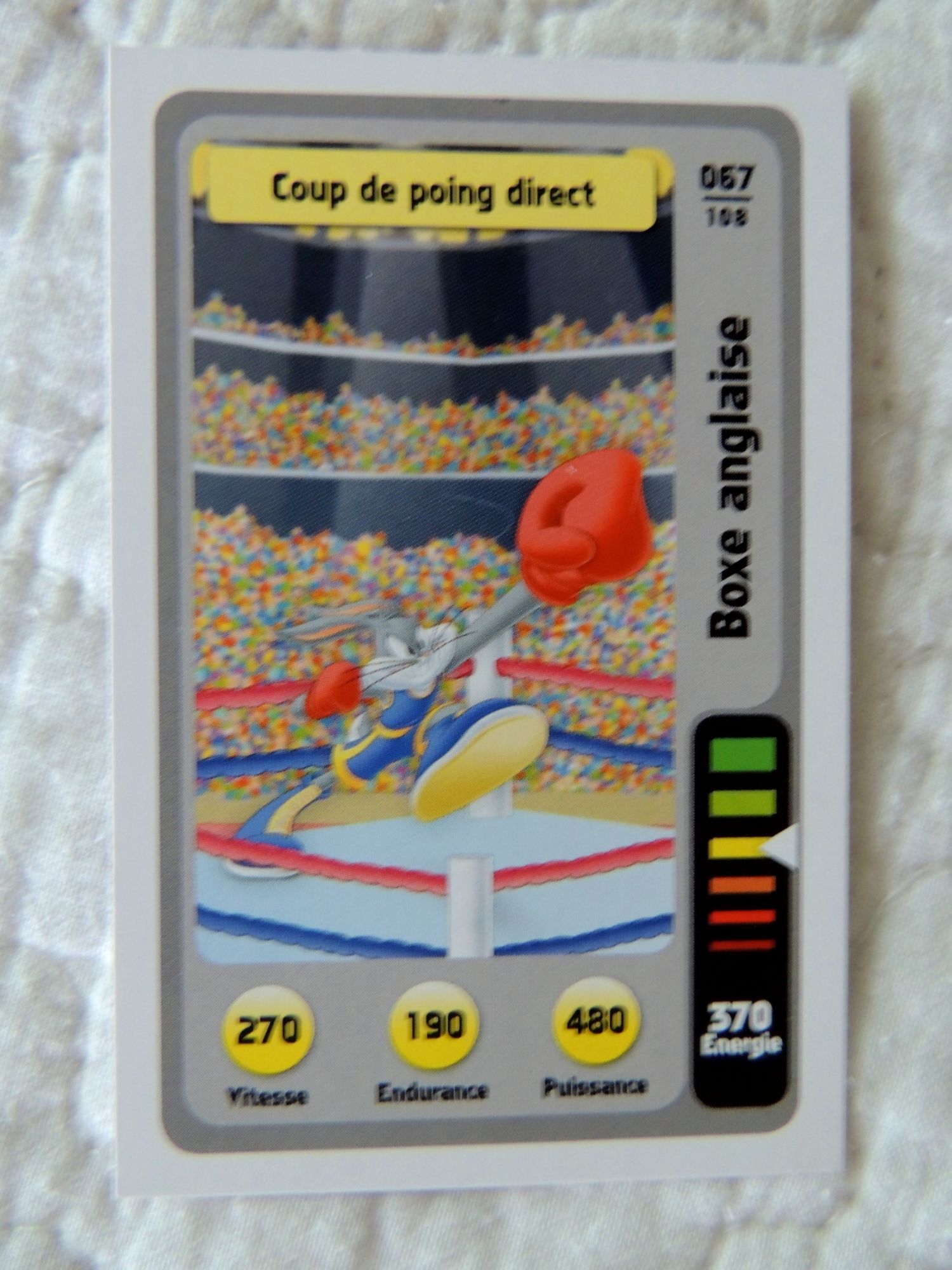 Carte De Jeu/Domino Looney Tunes La Fête Du Sport Auchan: Boxe Anglaise Coup De Poing Direct N°067/108