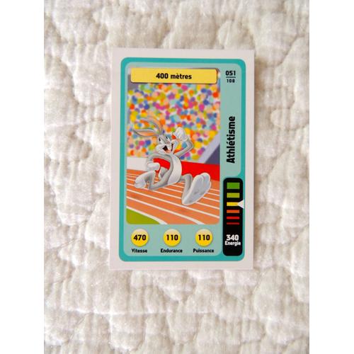 Carte De Jeu/Domino Looney Tunes La Fête Du Sport Auchan: Athlétisme 400 Mètres N°051/108
