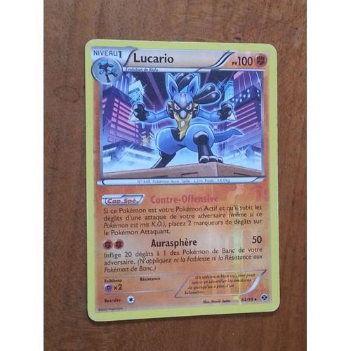 Carte Pokémon Lucario Holo Reverse 64/99 Noir & Et Blanc Destinees Futures Neuf