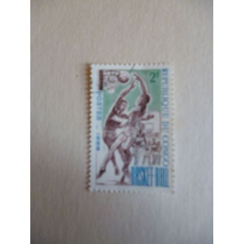 Timbre "Congo 1966 : Basket Ball".