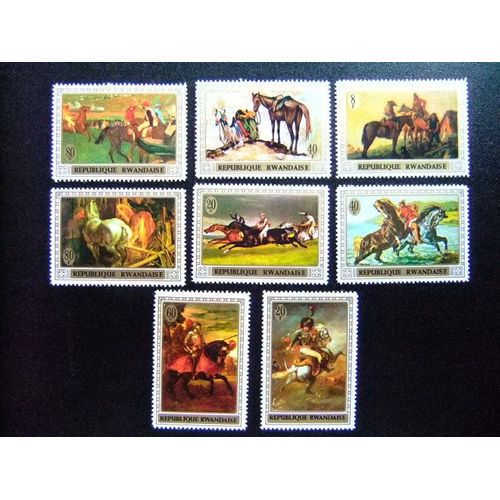 Republique Rwandaise - Rwanda - 1967 - Tableaux Divers (Le Cheval En La Pintura)- Yvert & Tellier Nº 338 / 345 ** Mnh