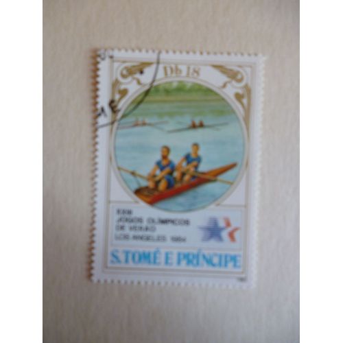 Timbre "Tome E Principe :Jeux Olympiques De Los Angeles 1984 : Aviron".