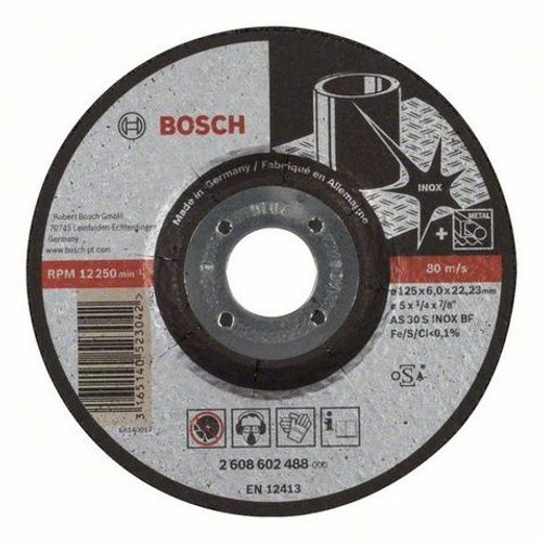 Disque à tronçonner Expert Inox BOSCH - 125 x 6.0 mm - 2608602488