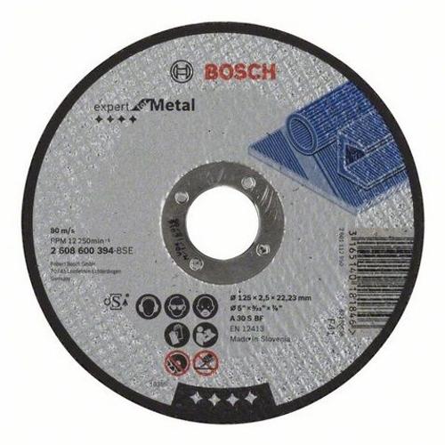 Disque EXPERT à tronçonner BOSCH à moyeu plat Spécial métaux 125X2.5 MM - 2608600394