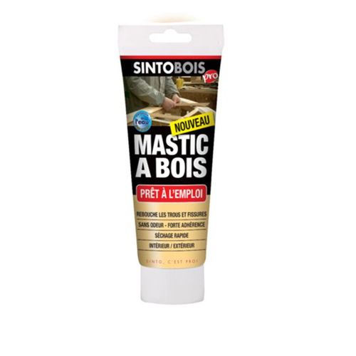 Mastic à bois Prêt à l'emploi SINTOBOIS - Bois Clair - Tube 400 g - 39900