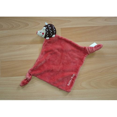 Doudou Hérisson Plat Marron Rouge Sucre D'orge
