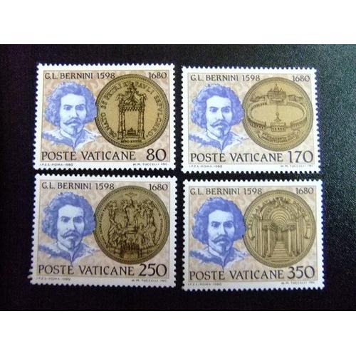 Vatican (Cité Du) - Vaticano Año 1980 - 300 Anniversaire De Mort Gian Lorenzo Bernini - Yvert & Tellier Nº 694 / 697 ** Mnh