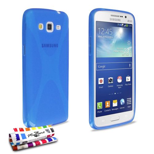 Coque Souple Originale Ultra Fine Bleu "Le X" Premium De Muzzano Pour Samsung Galaxy Grand 2