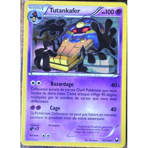 Carte Pokémon 52/108 Tutankafer Série Explorateurs Obscurs Neuf Fr
