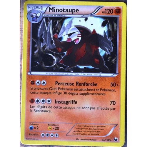 Carte Pokémon 57/108 Minotaupe Série Explorateurs Obscurs Neuf Fr