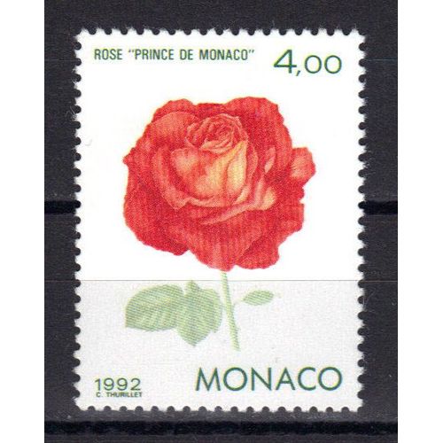 Monaco 1992 : "Genova 92" : Exposition Philatélique Internationale, À Gênes : Rose "Prince De Monaco" - Timbre 4 F. Neuf **