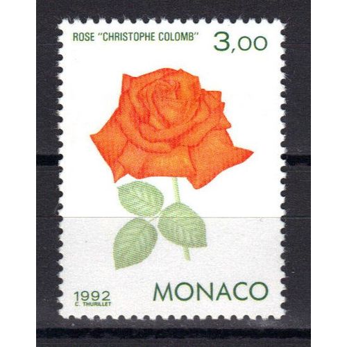 Monaco 1992 : "Genova 92" : Exposition Philatélique Internationale, À Gênes : Rose "Christophe Colomb" - Timbre 3 F. Neuf **