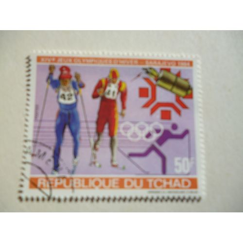 Timbre "Tchad:Jeux Olympiques D'hiver Sarajevo 1984 :Ski De Fond".
