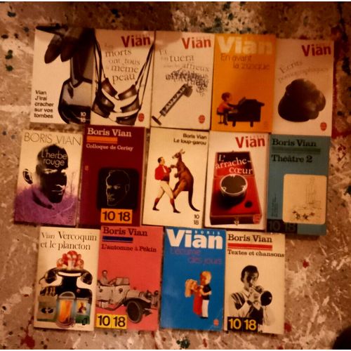 Lot 14 Boris Vian J'irai Cracher Sur Vos Tombes / Et On Tuera Tous Les Affreux / Les Morts Ont Tous La Même Peau); Le Loup Garou , L'arrache Coeur, L'écume Des Jours, , En Avant La Zizique, , ..