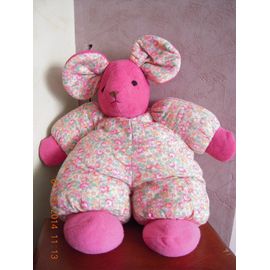 Souris Rose Avec Corps Fleuri Nounours