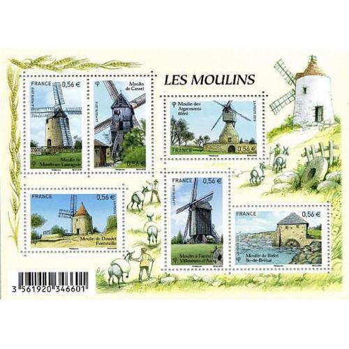 Les Moulins Feuillet 4485 Année 2010 N° 4485 4486 4487 4488 4489 4490 Yvert Et Tellier Luxe