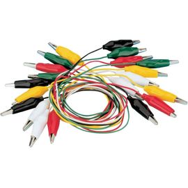 Set de 10 câbles 280 mm / 0,1 mm² à pinces crocodile