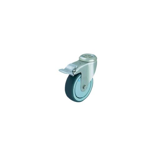 Roulette avec perforation d'un diamètre de 80 mm. Modèle Roulettes Stop Fix Blickle LKRXA-TPA 80G-FI