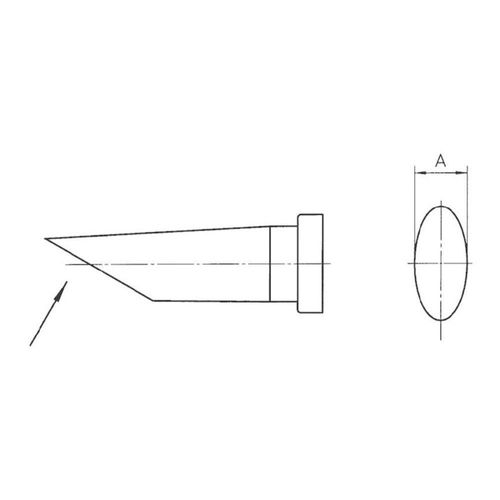 Panne de fer à souder ronde longue tronquée 3,2mm Weller LT-CC