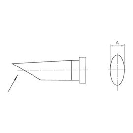 Panne de fer à souder ronde longue tronquée 3,2mm Weller LT-CC