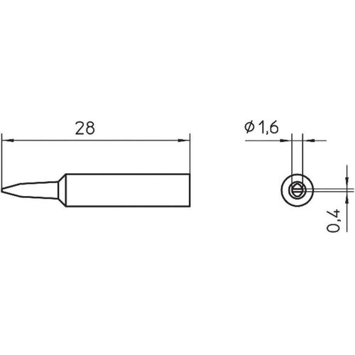 Weller Panne à souder série XNT pour fers à souder WXP 65 XNT A forme de burin Taille des pannes Ø 1.60 mm
