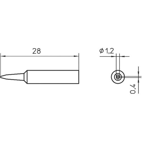 Panne à souder série XNT pour fers à souder WXP 65 XNT K forme de burin Taille des pannes Ø 1.2 mm Weller T0054486099