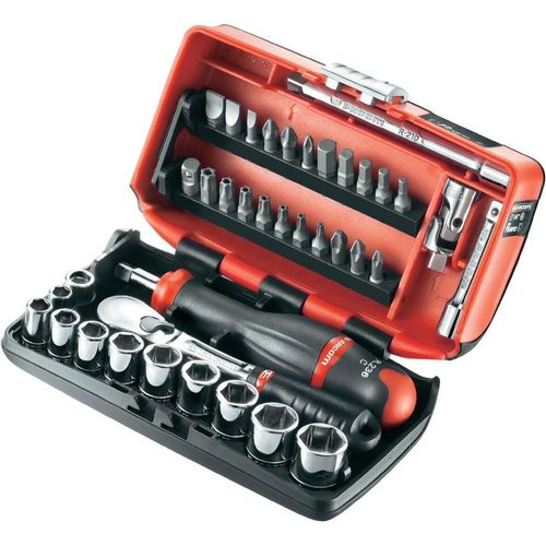 COFFRET COMPACT 1/4" 6-PANS AVEC CLIQUET ÉTANCHE - EN POUCES