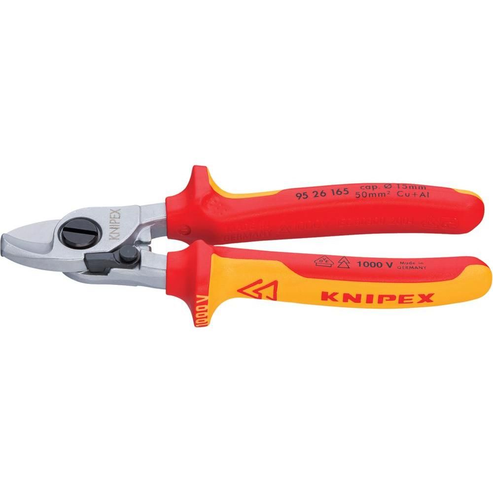 Coupe-câbles avec ressort gainée bi-matière Isolée VDE 165mm Knipex 95 26 165