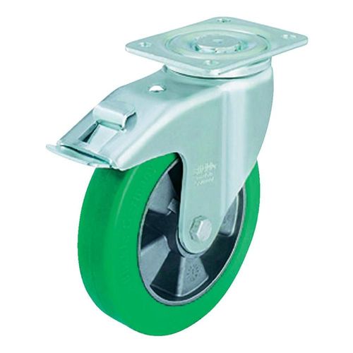 Roulettes avec corps en acier inoxydable. Adapté pour les charges lourdes. Modèle Roulettes Stop Fix 200 mm Blickle LH-A