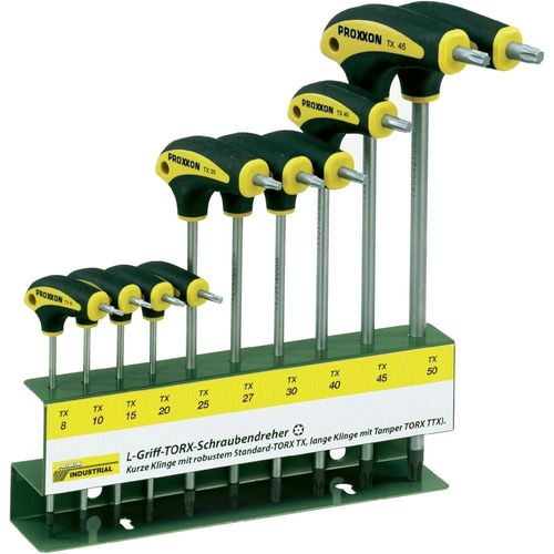 Jeu de 10 tournevis Torx à poignée en L + support Proxxon 22652
