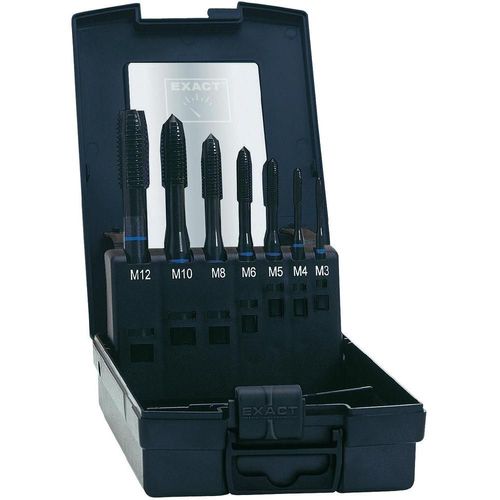 Ensemble de 7 tarauds machine à bague bleue HSS-E M3-M12 Exact 42305