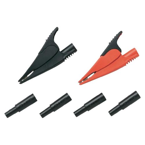 set de pinces croco de sécurité connexion à enficher 4 mm CAT III 1000 V, CAT IV 600 V noir, rouge Fluke AC285-FTP