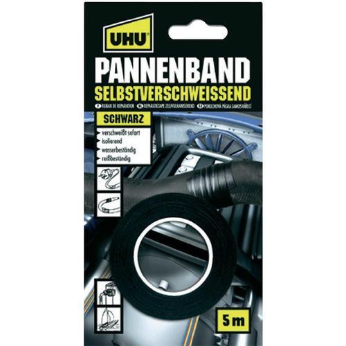 Ruban de réparation (L x l) 5 m x 19 mm noir polyisobutylène (PIB) UHU 46805