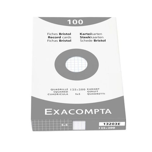 Exacompta Etui 100 F.Bristol Blanc 125/200 5x5