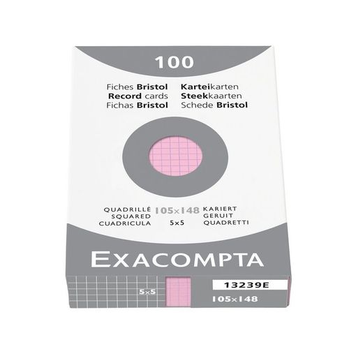 Exacompta Etui 100 F. Bristol Rose 74/105 5x5