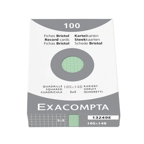 Exacompta Etui 100 F. Bristol Vert 74/105 5x5