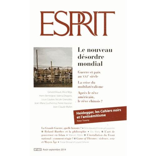 Esprit N° 407, Août-Septembre 2014 - Le Nouveau Désordre Mondial