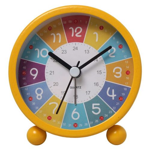 Horloge D'apprentissage Pour Enfants - Horloge D'enseignement De Lecture De L'heure - Jaune Pour Enfants Goodnice