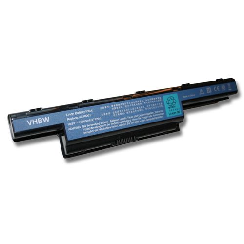 Batterie LI-ION 6600mAh noire pour ACER Aspire 5250, 5253, 5551 etc., remplace 31CR19/652, AS10D31, AS10D3E, AS10D41, AS10D61, AS10D71 etc.