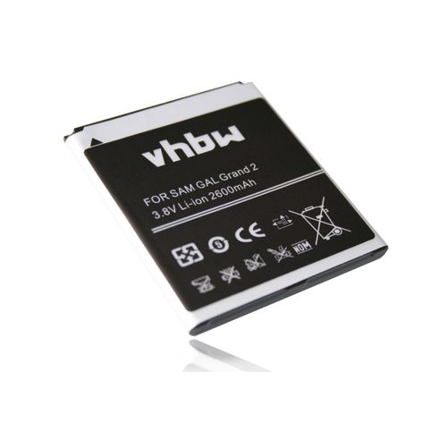 Batterie 2600mah (3.7v) Pour Smartphone Samsung Galaxy Grand 2 Ii Duos Sm-G7102, Sm-G7106, Sm-G710l, Sm-G710s Remplace Eb665468lu, Eb-B220ac.